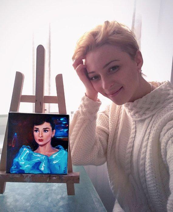 F&S Gift Store Small portrait from photo order modern painting oil commission personalized pop art