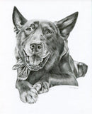 F&S Gift Store Custom Pet Portrait Dog Painting Gift Certificate, dog lover gifts, Dog Drawing, Graphite Drawing, Pet art
