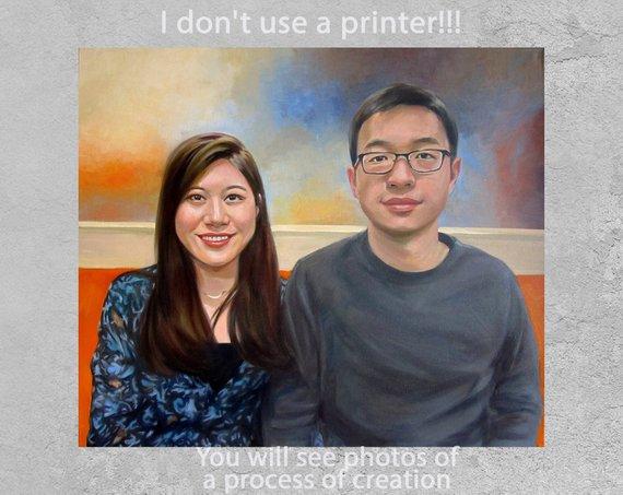 F&S Gift Store Portrait painting, Portrait from photo, Custom canvas art, Photo to painting, Couple portrait, Commission painting, Luxury gift, Oil paint