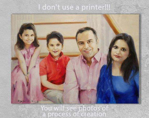 F&S Gift Store Personalized portrait, Portrait from photo, Custom painting, Couple portrait, Custom oil on canvas, Order oil painting, Commission painting