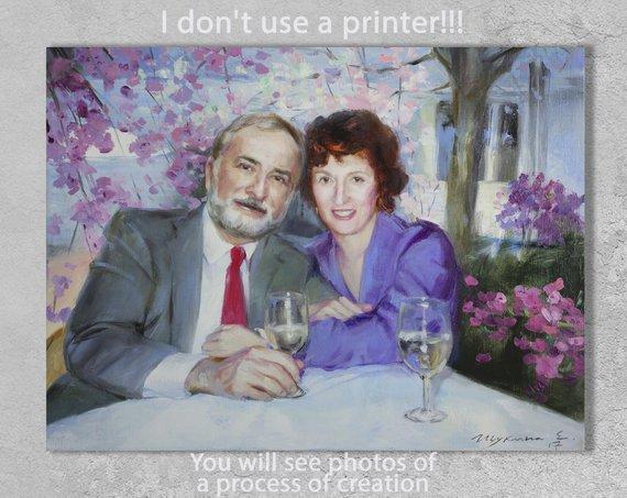 F&S Gift Store Painting from photo, Custom oil painting on canvas, Commission portrait, Couple portrait, Family oil painting, Portrait to order