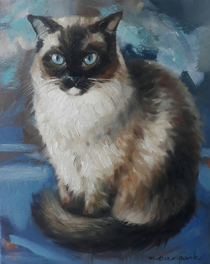 F&S Gift Store Siamese cat art Custom cat portrait, Pet portrait for order, Custom cat painting, Cat portrait, Custom pet portrait, Cat lover Pet memorial