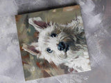 F&S Gift Store Custom pet portrait, White dog portrait art to order, Customized dog painting, Pet painting on canvas, Memorial animal art, Gift dog lovers