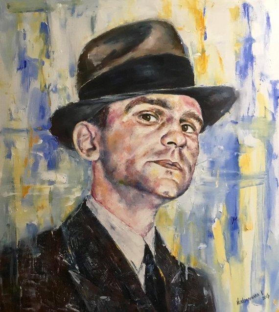 F&S Gift Store Grandfather memorial portrait Oil painting Memorial gift Painting from photo Memory portrait personalized Customized painting Anniversary