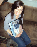 F&S Gift Store Pug Hugs, custom Pet Portrait Oil Painting by puci, 12x12"