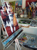 F&S Gift Store Our BELOVED PETS, custom Pet Portrait Oil Paintings by puci, 12x12"