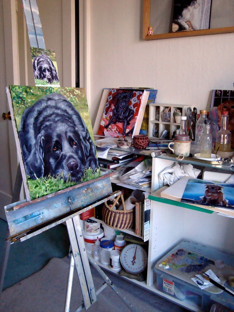 F&S Gift Store LovelyLucy, custom Pet Portrait Oil Painting by puci, 12x12"