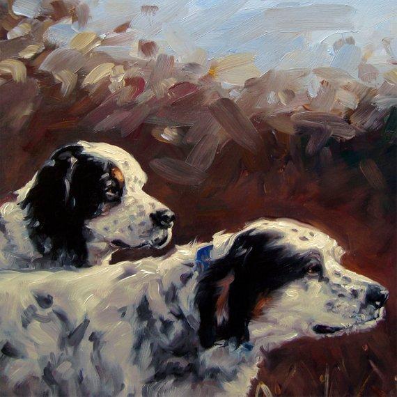F&S Gift Store OnPoint, CUSTOM Pet Portrait oil Paintings by puci, 10x12" (2 pets)