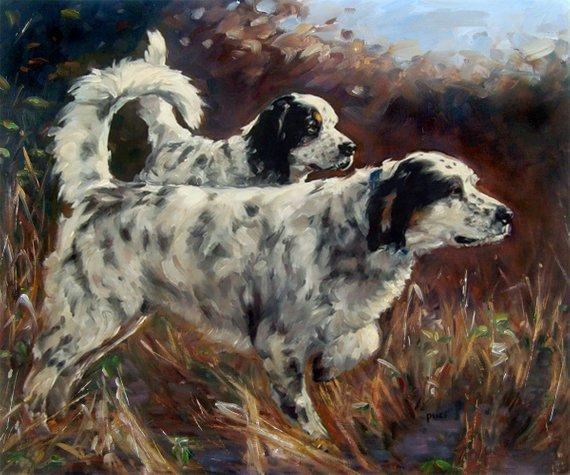 F&S Gift Store OnPoint, CUSTOM Pet Portrait oil Paintings by puci, 10x12" (2 pets)