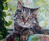 F&S Gift Store SunRoom Kitty, custom Pet Portrait Oil Painting by puci, 10x12"