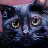 F&S Gift Store Mystical Black Cat, custom cat painting, Pet Portrait Oil Painting by puci, 8x8"