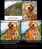 F&S Gift Store Golden Babu Boo, custom Pet Portrait Oil Painting, 12x12"