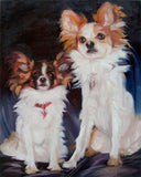 F&S Gift Store Pulchritudinous Pugs, custom Pet Portrait Oil Painting by puci, 10x12" (2 pets)