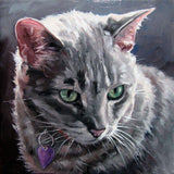F&S Gift Store TotallyTubularTabby Cat portrait painting custom Pet portrait oil painting by puci, 8x8"