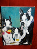 F&S Gift Store Custom commission DOG portrait Painting 11 x 14 acrylic oIl of your pet any pet limit up to 3 pets in a sitting