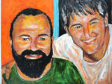 F&S Gift Store Old College Roommates 20x16 Custom Portrait Oil Painting by Marlene Kurland Example/Sold