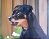 F&S Gift Store Custom Pet Portrait - Miniature Pinscher - Oil Painting