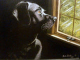 F&S Gift Store Custom Pet Portraits - 5x7 to 11x14 - oil painting of your pet - dog painting - animal painting - Black Lab painting