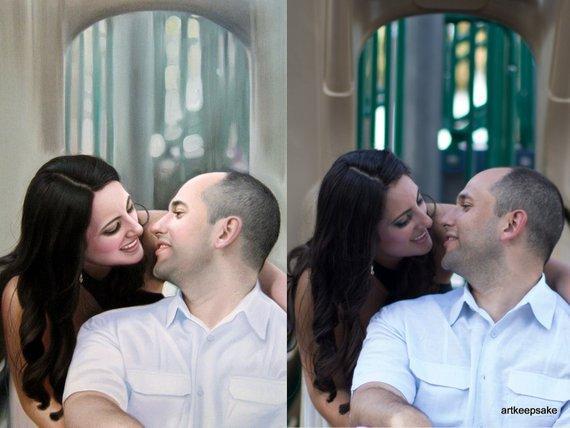 F&S Gift Store Custom wedding portrait on canvas, large oil painting on canvas. 100% money-back guarantee