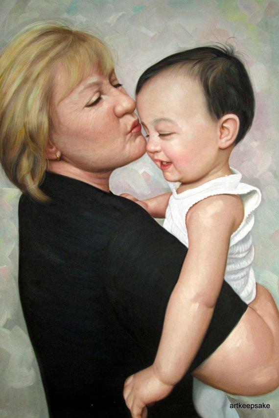 F&S Gift Store Oil portrait painting from photo, up to 30x40 inches. 100% money-back guarantee