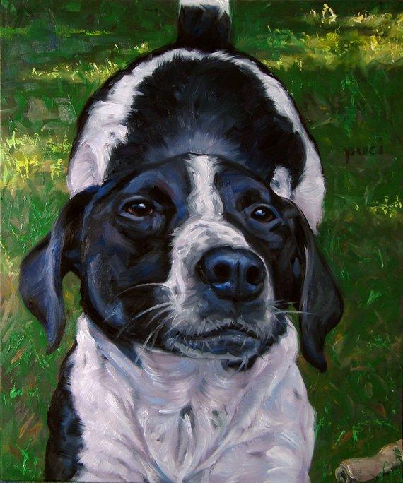 F&S Gift Store The Long Stretch, CUSTOM Pet Portrait Oil Painting by puci, 10x12"