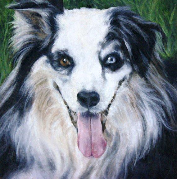 F&S Gift Store Custom Pet Portrait, Oil Painting, Pet Portrait, Portrait Commission, Dog Portrait, 8x8