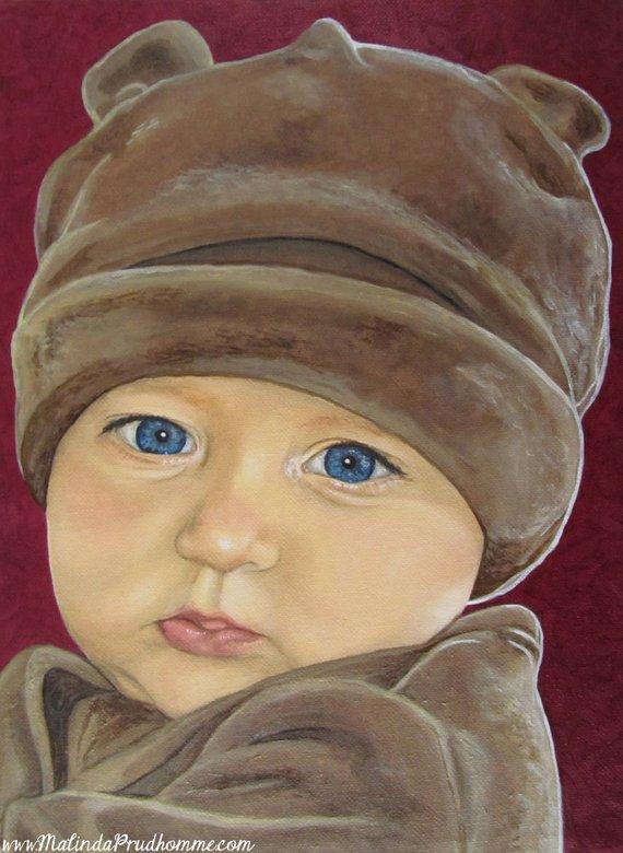 F&S Gift Store Custom Baby Portrait - Child Paintings - By Toronto Portrait Artist Malinda Prud'homme