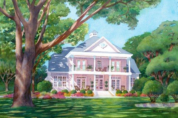 F&S Gift Store Custom Painting from photo home portrait watercolor oil acrylic pen and ink pencil One-of-a kind personal gift wedding anniversary