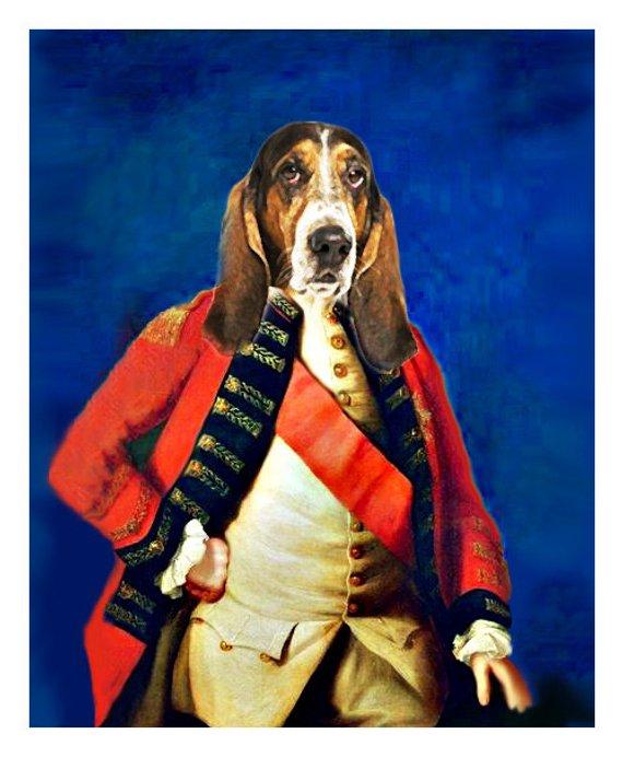 F&S Gift Store The General - Custom Pet Portraits - Dog Portraits and Cat Portraits - Digital personalized portrait painting using your pets Photo
