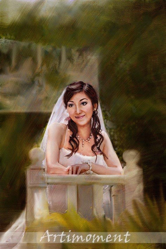 F&S Gift Store Custom Portrait - Custom Wedding Painting, Engagement Painting, Anniversary Painting, Custom Digital Painting, From your photo