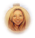 F&S Gift Store Custom portrait Christmas ornament, hand painted portrait painting