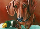 F&S Gift Store Custom Pet Portrait Oil Painting - Dachshund - Excellent Gift