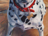 F&S Gift Store Dalmatian, PolitePooch, custom pet portrait oil painting by puci, 10x10"