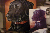 F&S Gift Store Custom Pet Portraits - 5x7 to 11x14 - oil painting of your pet - dog painting - animal painting - Black Lab painting