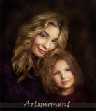 F&S Gift Store Custom Portrait, Custom Family Portrait, Mother's day Painting, Custom Mother & Daughter Portrait, Custom Digital Painting, Couple painting
