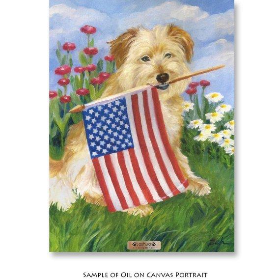 F&S Gift Store Dog Memorial Pet Portrait with Personalized Name Plate Painted from Photos in Watercolor or Oil by Janet Zeh