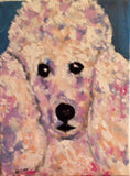 F&S Gift Store Custom Pet Poodle Portrait of Handsome Lyndon Dog Paintings 9x12 Original Oil Painting by Marlene Kurland
