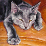 F&S Gift Store Comfy Custom Cat, custom Pet Portrait Oil Painting by puci, 8x8"
