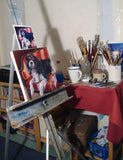 F&S Gift Store King Charles, custom Pet Portraits dog paintings in Oils by puci, 12x12 inches