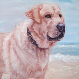 F&S Gift Store Golden Days at the Seashore, CUSTOM Pet Portrait Oil Painting by puci, 10x10"