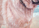 F&S Gift Store Golden Days at the Seashore, CUSTOM Pet Portrait Oil Painting by puci, 10x10"