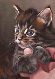 F&S Gift Store CUSTOM CAT PORTRAIT - Pet Portrait - Miniature Portrait Painting Cat - Unique Cat Gift