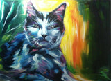 F&S Gift Store SAMPLE 11X14 Custom Original Oil on Panel Cat Memorial Portrait (SOLD)