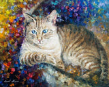 F&S Gift Store Lovely Cat â€?Palette Knife Customized Pet Portrait Oil Painting On Canvas By Leonid Afremov. Size: 30" X 24" Inches (75 cm x 60 cm)