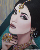 F&S Gift Store Custom Wedding Portrait - Indian Bride Painting - By Toronto Portrait Artist Malinda Prud'homme