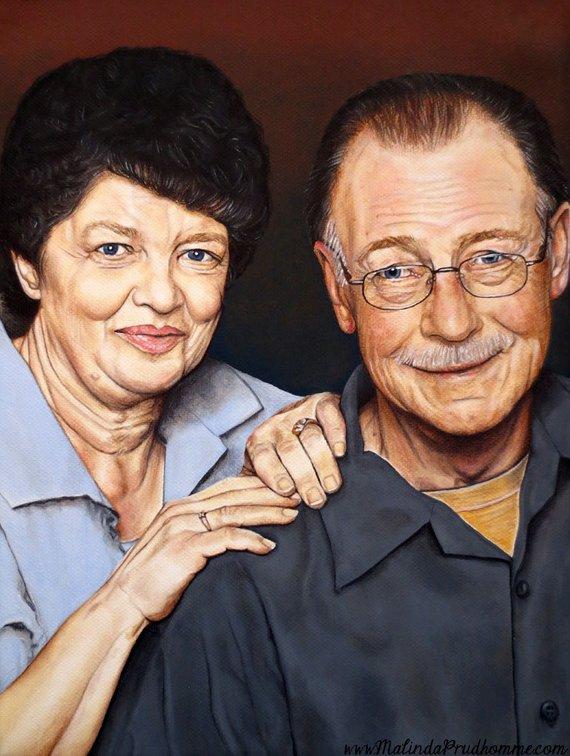 F&S Gift Store Custom Couple Portrait - Two Person Painting - By Toronto Portrait Artist Malinda Prud'homme