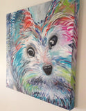 F&S Gift Store Custom Pet Portrait Oil Painting 20" X 20" - Includes Internal Frame, Painted Edges