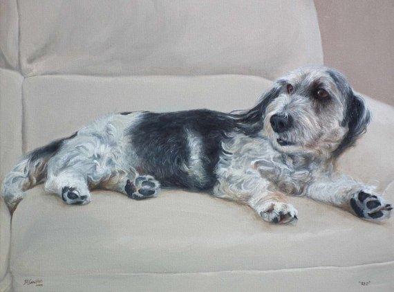 F&S Gift Store Custom Dog portrait, Pet portrait, Dog Painting, Dog Art - oil painting on canvas. 50% DEPOSIT. Handmade Custom pet portrait.