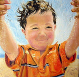 F&S Gift Store Custom portrait painting of child from your own photo, oil painting of family on canvas, daughter, son, grandchildren, young people wall art