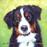 F&S Gift Store Bernese Mountain Dog Custom Pet Portrait Oil Commission Painting from Photo 7" x 7" Wall Art Unique Gift For Dog Lover By Kim Stenberg